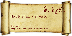 Hollósi Évald névjegykártya